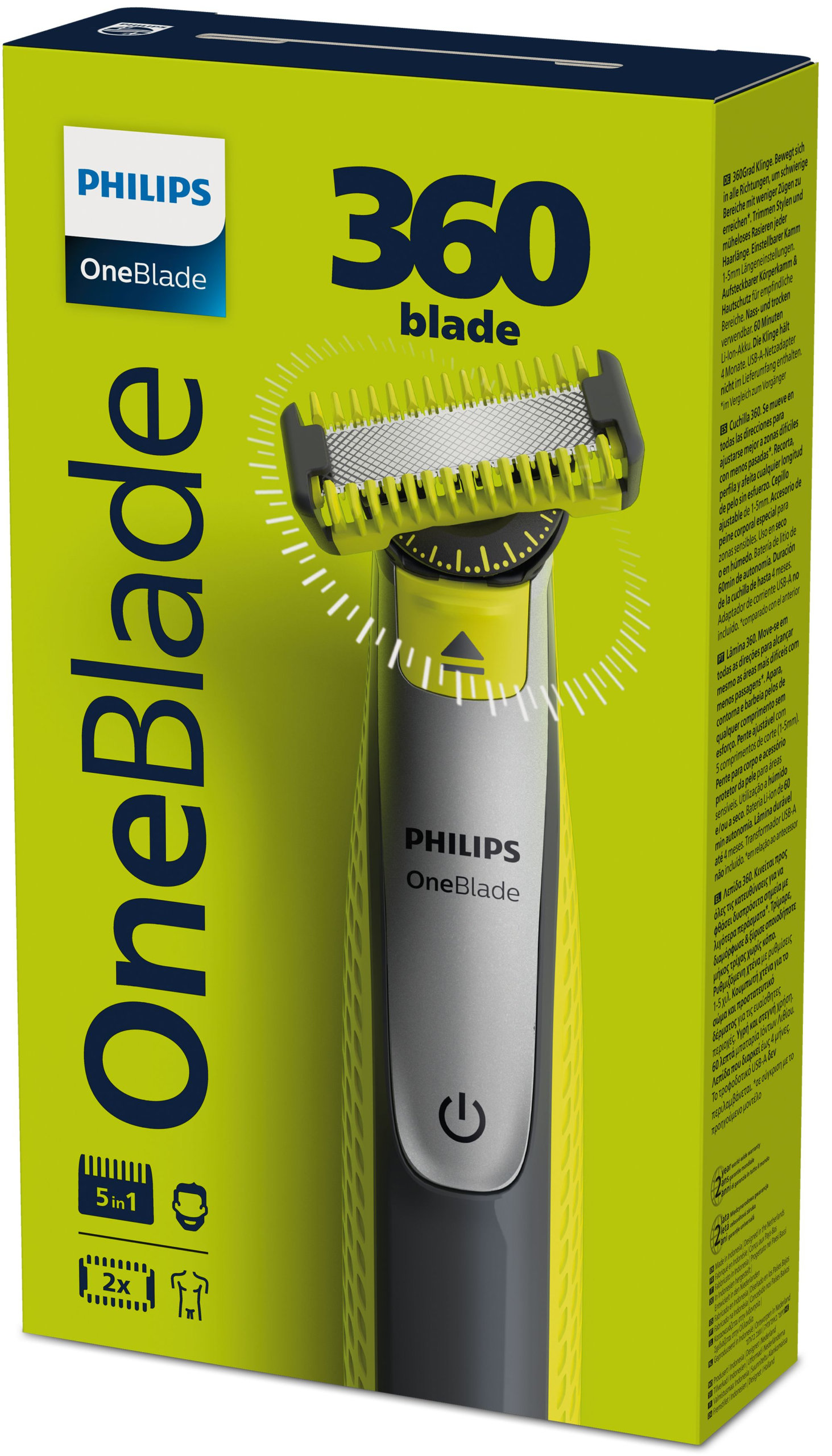 Philips OneBlade 360 QP2834 Trimmer til Ansigt + Krop Philips OneBlade 360 QP2834 Trimmer til Ansigt + Krop - Image 2