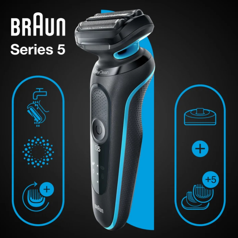 Braun Series 5 51-M4500cs Folie shaver Sort, Blå Braun Series 5 51-M4500cs Folie shaver Sort, Blå - Image 2