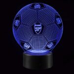 Arsenal 3D lampe. Fodbold. Farveskift mellem 7 farver. Mobil, PC og tablet tilbehør