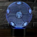 Manchester City 3D lampe. Fodbold. Farveskift mellem 7 farver. Mobil, PC og tablet tilbehør