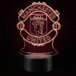Manchester United 3D lampe. Farveskift mellem 7 farver. Mobil, PC og tablet tilbehør