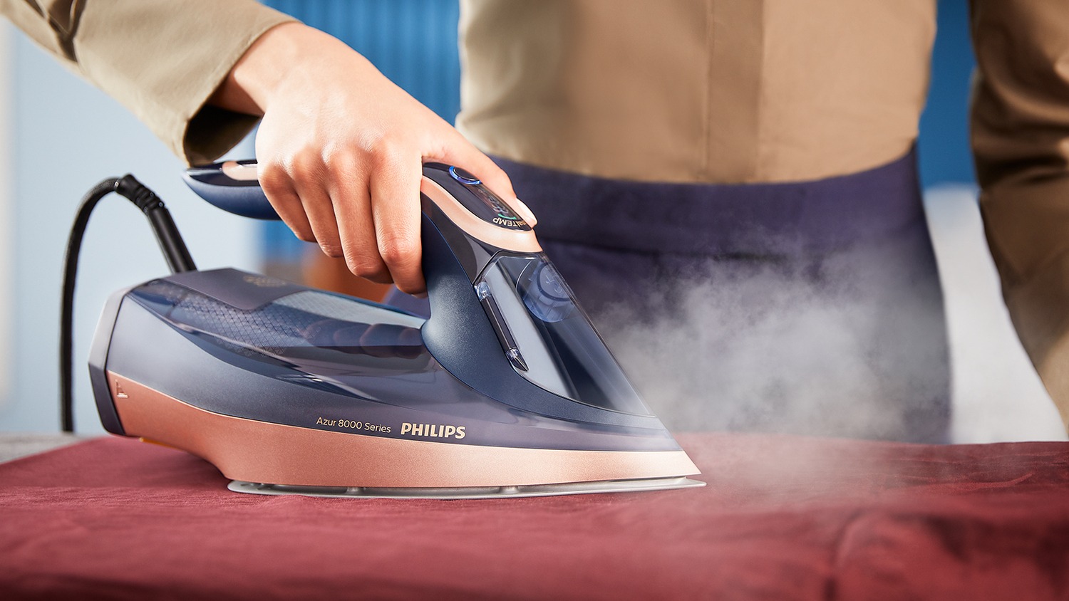 Philips Azur 8000 Series Dampstrygejern. Philips DST8050 - 3000W. Blå. Philips Azur 8000 Series Dampstrygejern. Philips DST8050 - 3000W. Blå. - Image 5
