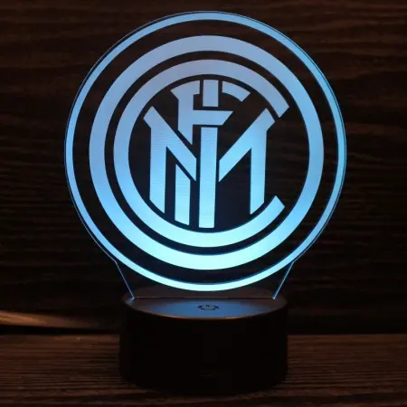 Inter 3D lampe. Farveskift i 7 farver. Fed Inter natlampe.