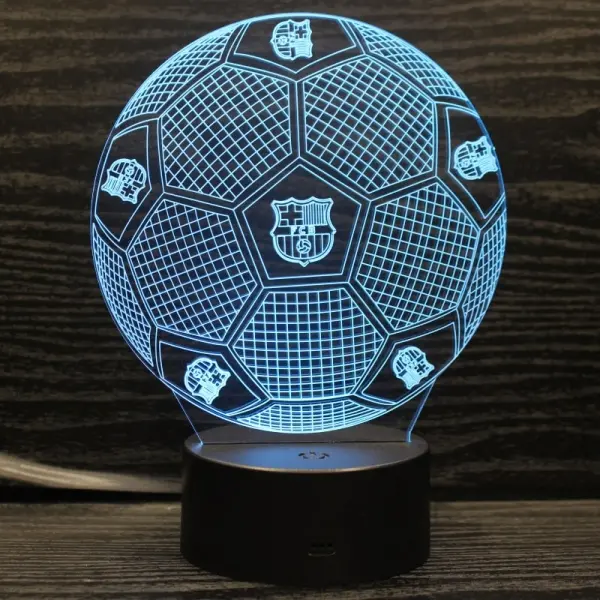 FC Barcelona 3D lampe. Farveskift mellem 7 farver. Se Her.