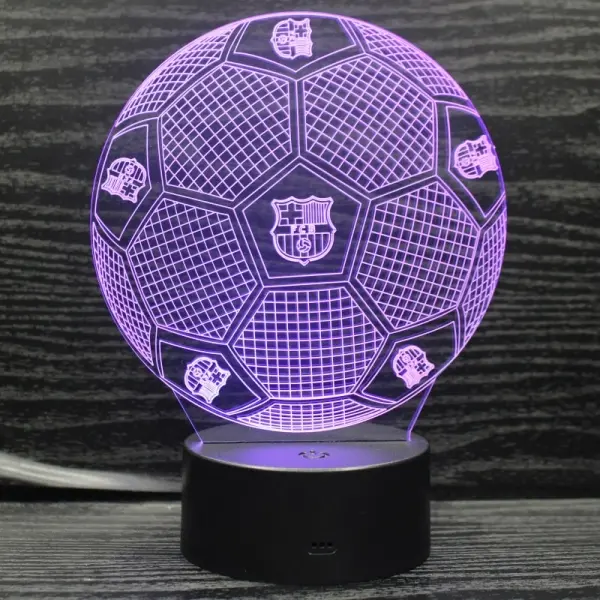 FC Barcelona 3D lampe. Fodbold. Farveskift mellem 7 farver. - Image 2