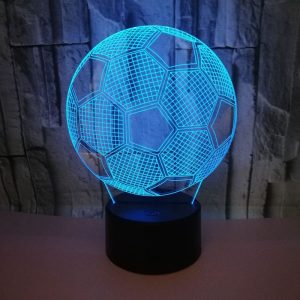 Flot fodbold 3D lampe. Lysende fodbold. Farveskift mellem 7 farver.