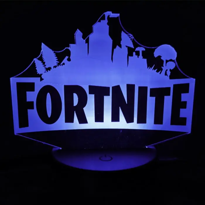 Fortnite 3D lampe. Natlampe med et lysende Fortnite logo. Farveskift mellem 7 farver. Fortnite 3D lampe. Natlampe med et lysende Fortnite logo. Farveskift mellem 7 farver. - Billede 4
