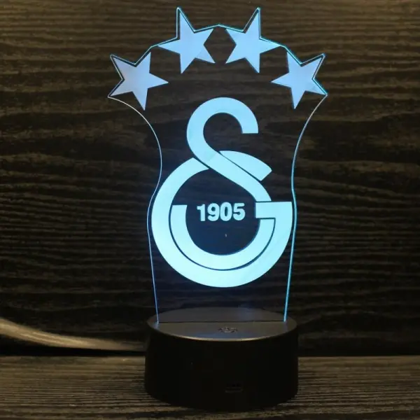 Galatasaray 3D lampe. Farveskift mellem 7 farver. - Image 3