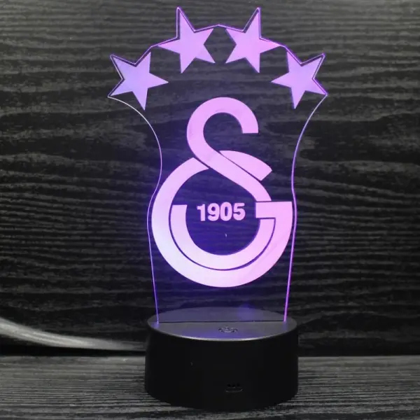 Galatasaray 3D lampe. Farveskift mellem 7 farver. - Image 2