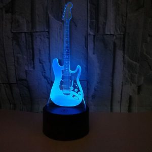 Guitar 3D lampe. Farveskift mellem 7 farver.