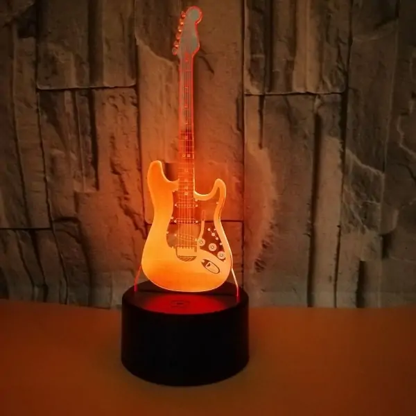 Guitar 3D lampe. Farveskift mellem 7 farver. Guitar 3D lampe. Farveskift mellem 7 farver. - Billede 5