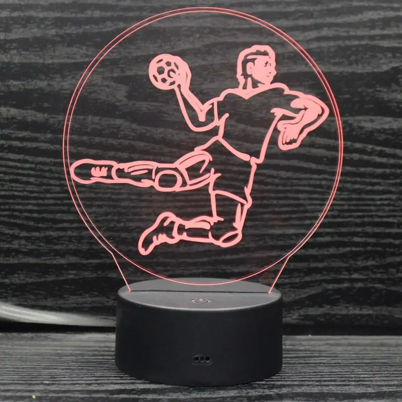 Flot håndbold 3D lampe. Lysende håndboldspiller. Farveskift mellem 7 farver. Flot håndbold 3D lampe. Lysende håndboldspiller. Farveskift mellem 7 farver. - Image 6