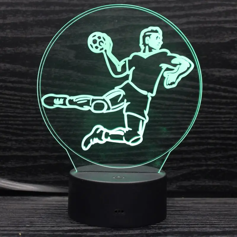 Flot håndbold 3D lampe. Lysende håndboldspiller. Farveskift mellem 7 farver. Flot håndbold 3D lampe. Lysende håndboldspiller. Farveskift mellem 7 farver. - Image 5