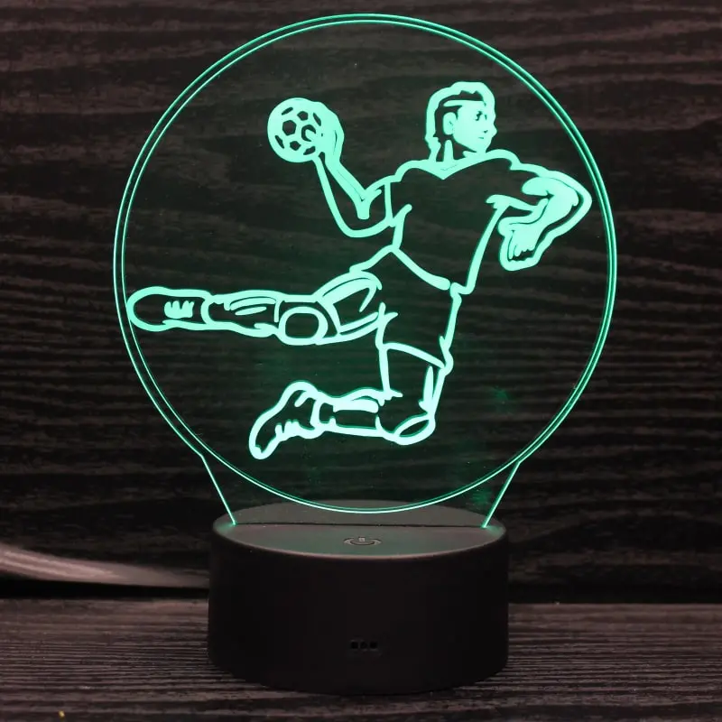 Flot håndbold 3D lampe. Lysende håndboldspiller. Farveskift mellem 7 farver. Flot håndbold 3D lampe. Lysende håndboldspiller. Farveskift mellem 7 farver. - Image 3