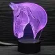 Heste 3D lampe. Flot og elegant Hestehoved lampe i 7 farver.