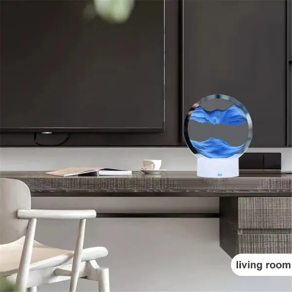 3D LED lampe med dynamisk bevægeligt sand. Farveskift mellem 7 farver. - Image 5
