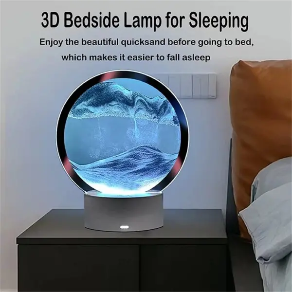 3D LED lampe med dynamisk bevægeligt sand. Farveskift mellem 7 farver. - Image 4