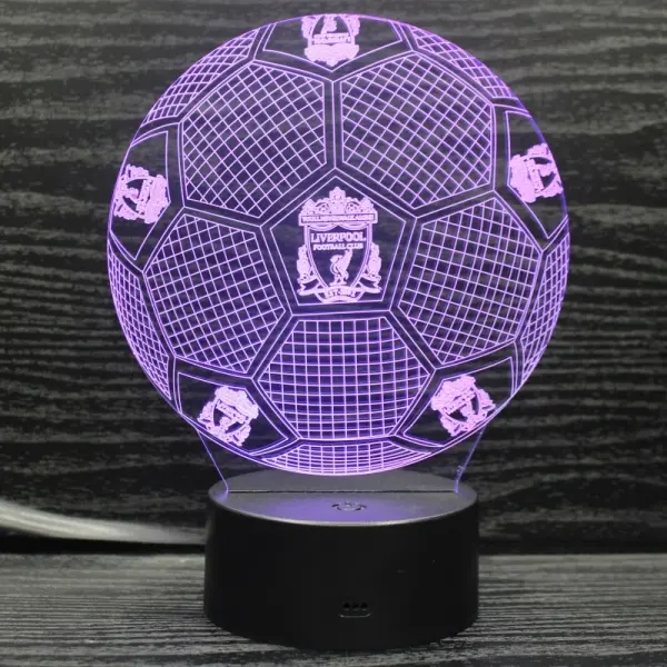Liverpool 3D lampe. Fodbold. Farveskift mellem 7 farver. - Image 7