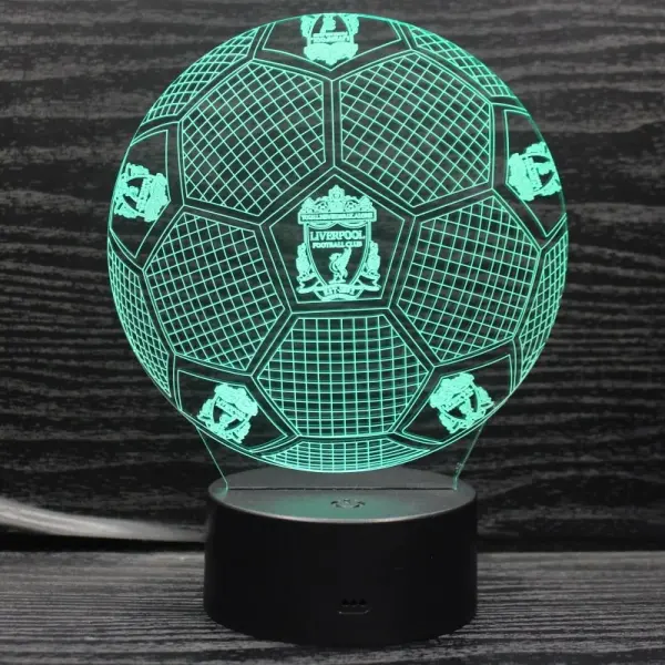 Liverpool 3D lampe. Fodbold. Farveskift mellem 7 farver. - Image 3