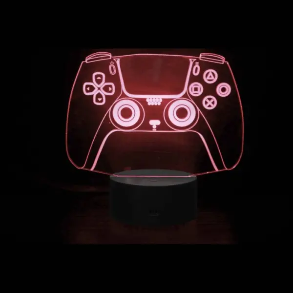 PlayStation 4 Controller 3D lampe. Flot lysende PlayStation natlampe. Farveskift mellem 7 farver. - Image 7