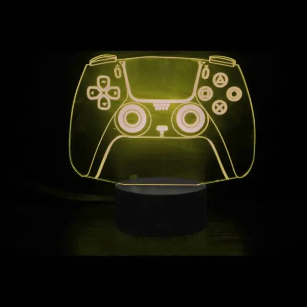 PlayStation 4 Controller 3D lampe. Flot lysende PlayStation natlampe. Farveskift mellem 7 farver. - Image 4