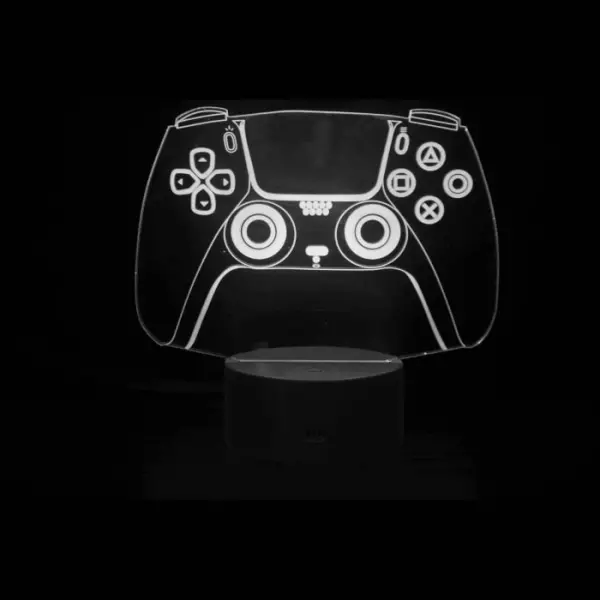 PlayStation 4 Controller 3D lampe. Flot lysende PlayStation natlampe. Farveskift mellem 7 farver. - Image 3