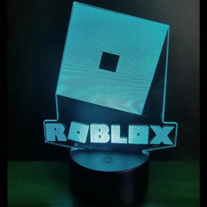Roblox 3D lampe. Natlampe med et lysende Roblox logo. Farveskift mellem 7 farver. Roblox 3D lampe. Natlampe med et lysende Roblox logo. Farveskift mellem 7 farver. - Image 6