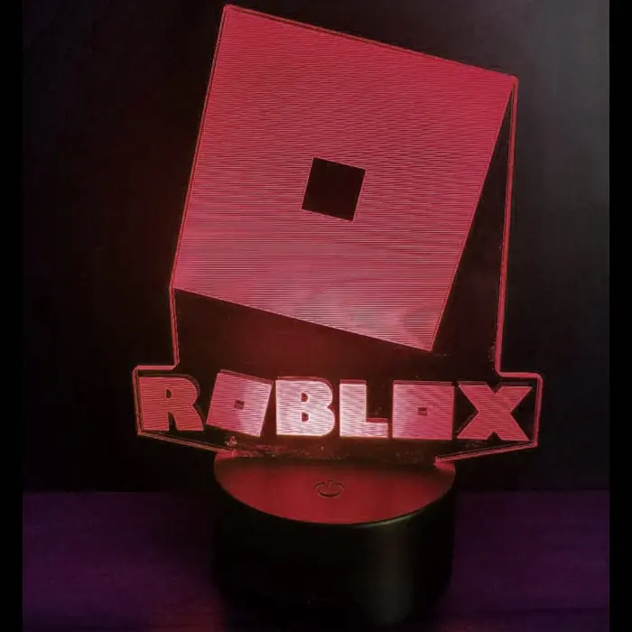 Roblox 3D lampe. Natlampe med et lysende Roblox logo. Farveskift mellem 7 farver. Roblox 3D lampe. Natlampe med et lysende Roblox logo. Farveskift mellem 7 farver. - Image 3