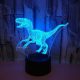 Dinosaurus 3D lampe. Flot Velociraptor lampe. Farveskift mellem 7 farver.