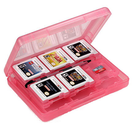 pink Nintendo 3DS game case til 28 spil