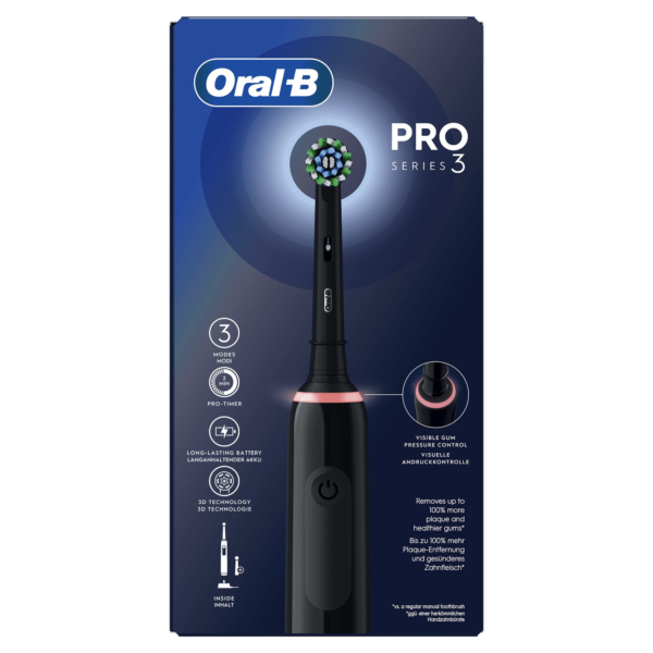 Oral-B Pro3 3000 Cross Action. Pulserende El-tandbørste. Black Edition - Image 2