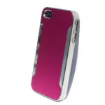 Plastik cover til iPhone 4 / 4S i metal-look. Pink. Mobil, PC og tablet tilbehør