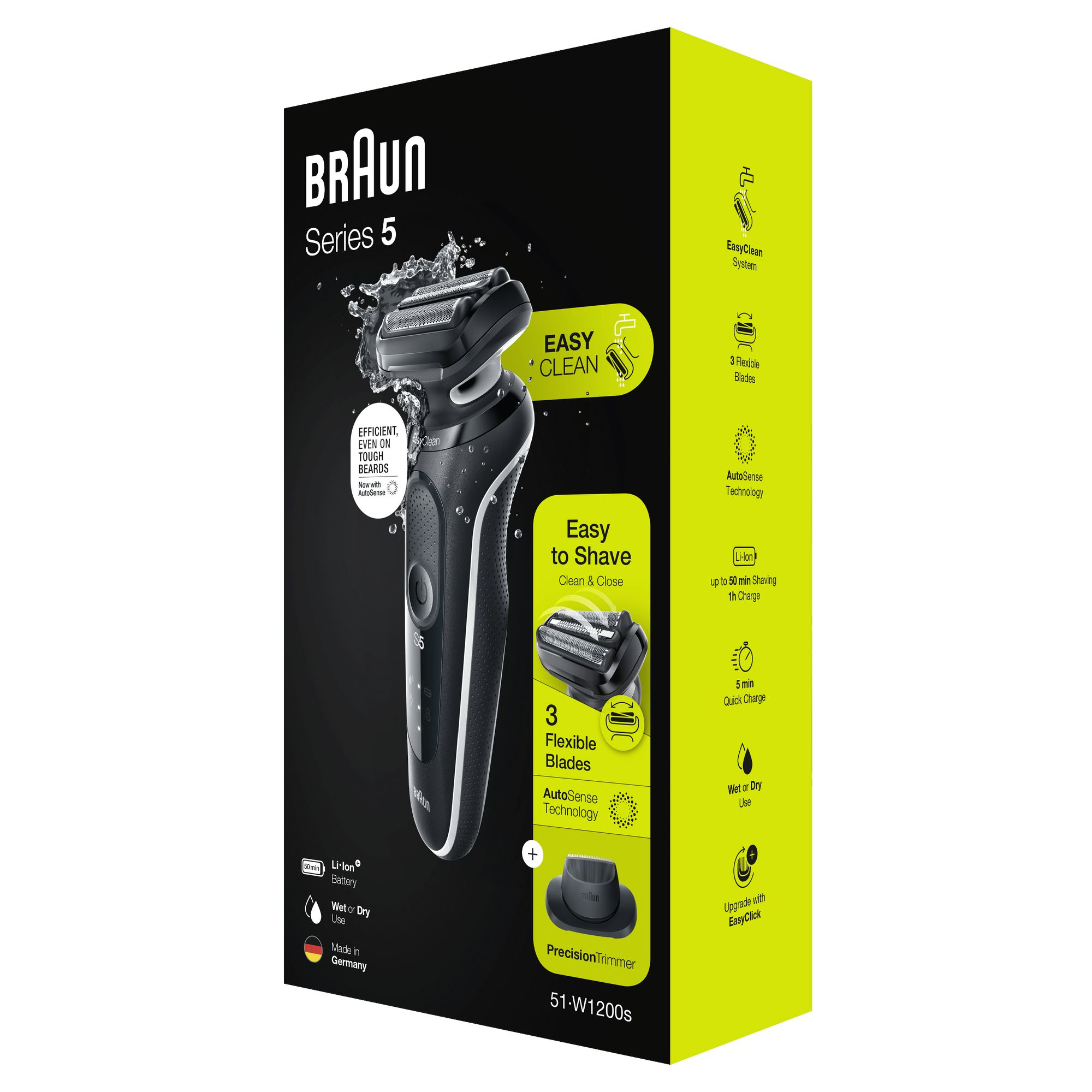 Braun Series 5 51-W1200s Folie shaver Trimmer Sort, Hvid Braun Series 5 51-W1200s Folie shaver Trimmer Sort, Hvid - Image 7