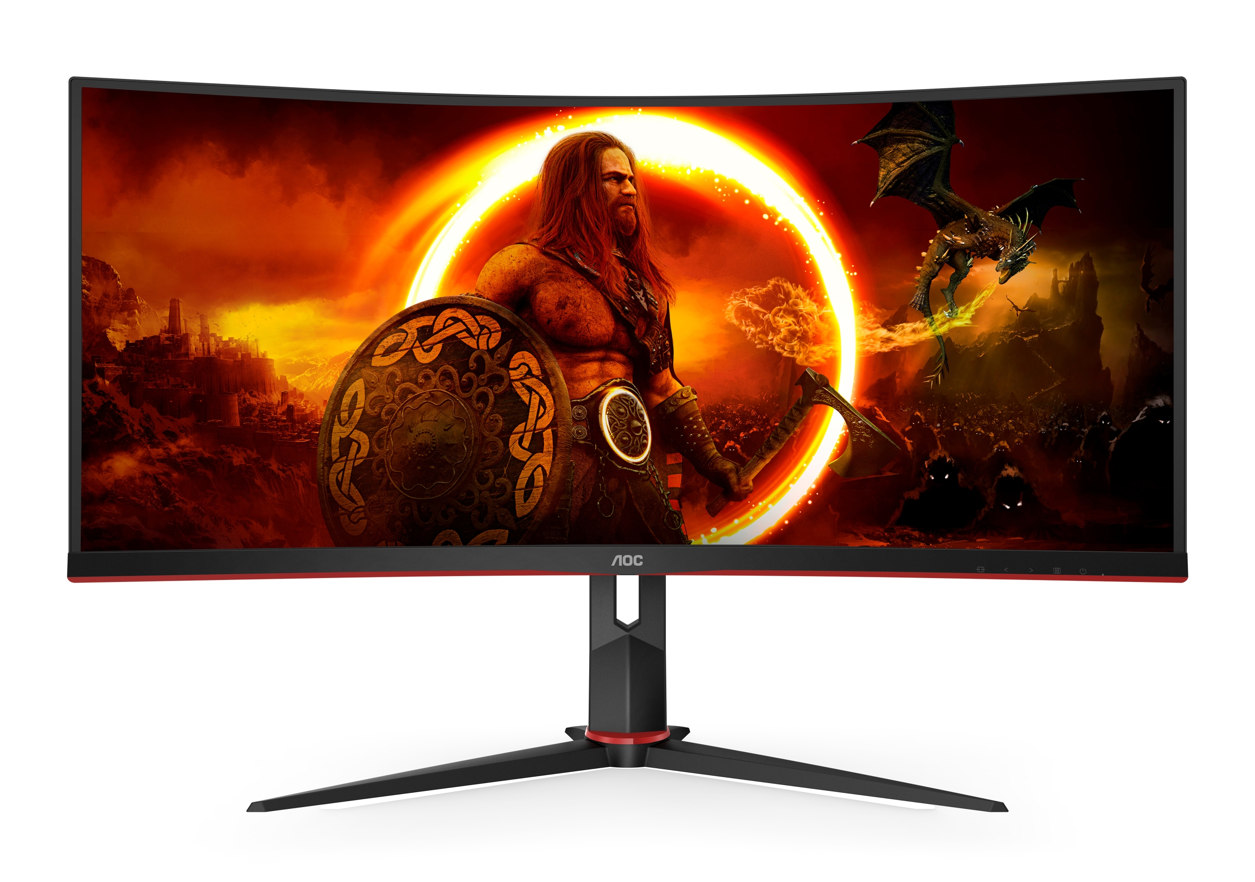 AOC G2 CU34G2XP computerskærm 86,4 cm (34") 3440 x 1440 pixel UltraWide Quad HD LED Sort, Rød AOC G2 CU34G2XP computerskærm 86,4 cm (34") 3440 x 1440 pixel UltraWide Quad HD LED Sort, Rød