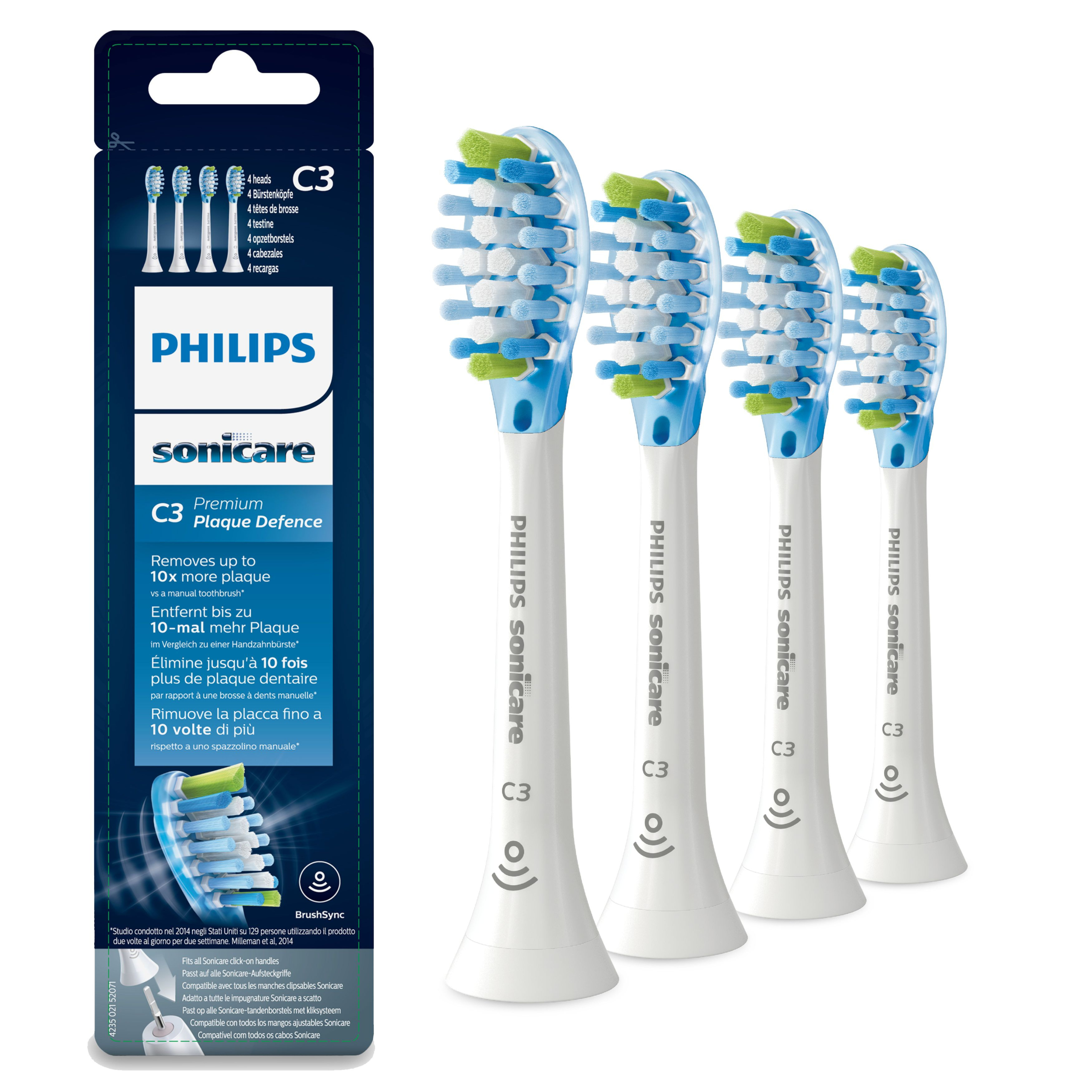 Philips Sonicare C3 Premium Plaque Control HX9044. 4x Tandbørstehoveder. Hvid Philips Sonicare C3 Premium Plaque Control HX9044. 4x Tandbørstehoveder. Hvid