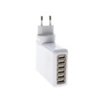 USB oplader med 6 porte til iPhone, iPad mm. 6A. Mobil, PC og tablet tilbehør