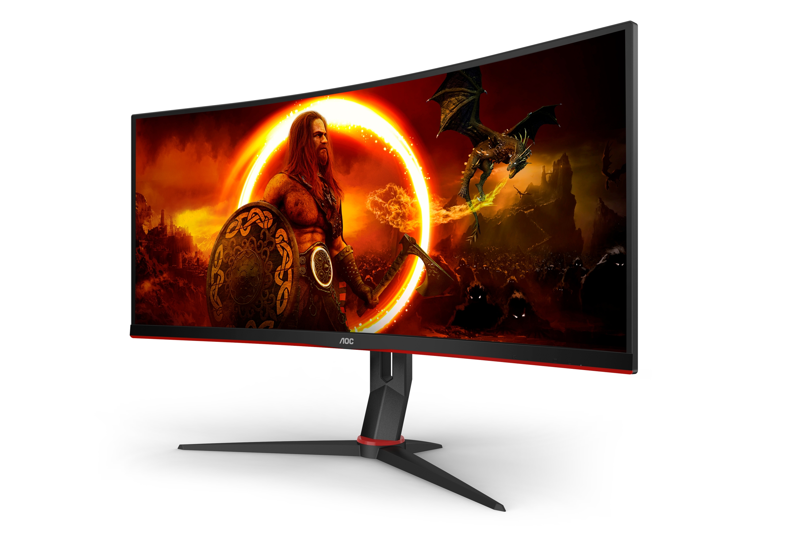 AOC G2 CU34G2XP computerskærm 86,4 cm (34") 3440 x 1440 pixel UltraWide Quad HD LED Sort, Rød AOC G2 CU34G2XP computerskærm 86,4 cm (34") 3440 x 1440 pixel UltraWide Quad HD LED Sort, Rød - Billede 2
