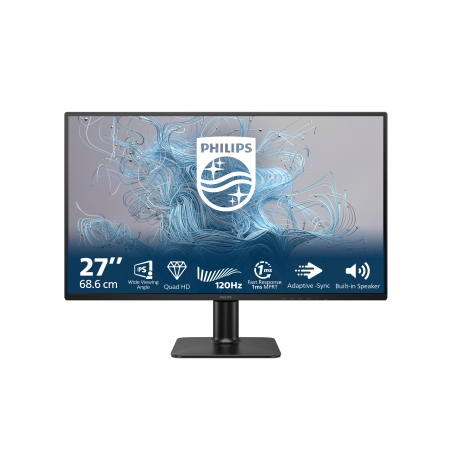 Philips 2000 series 27E2N2500/00 computerskærm 68,6 cm (27") 2560 x 1440 pixel Quad HD LCD Sort Mobil, PC og tablet tilbehør