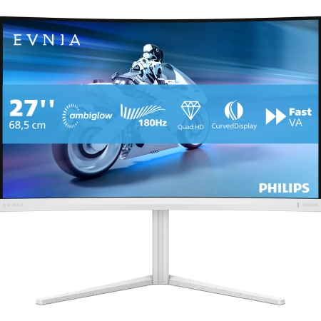 Philips Evnia 5000 27M2C5501/00 computerskærm 68,6 cm (27") 2560 x 1440 pixel Quad HD LCD Hvid Mobil, PC og tablet tilbehør