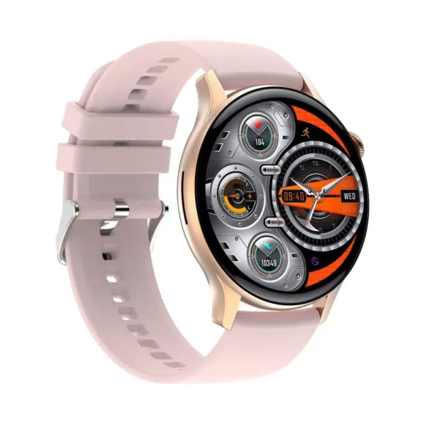 HK85 Smartwatch. Rund 1.43" AMOLED HD Touch Screen. Gold. - Image 3