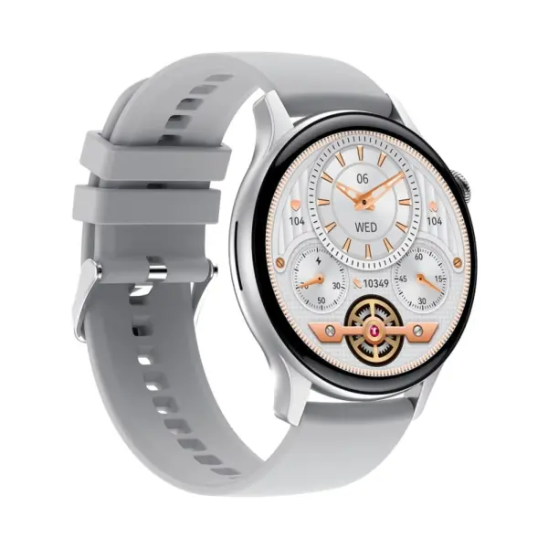 HK85 Smartwatch. Rund 1.43" AMOLED HD Touch Screen. Silver. - Image 3