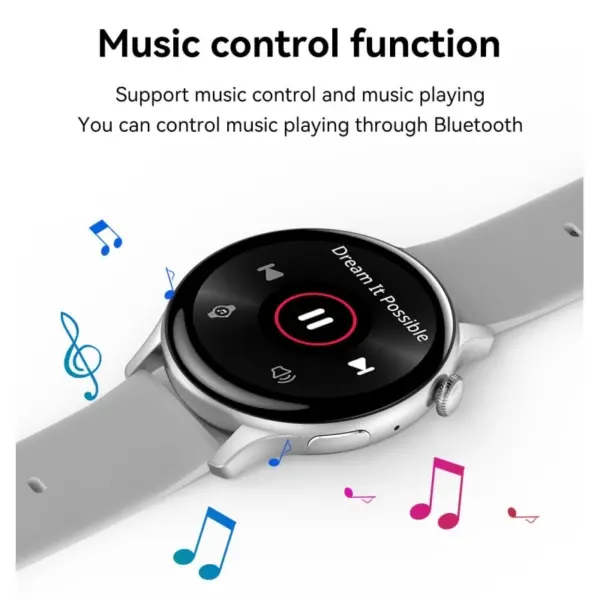 HK85 Smartwatch. Rund 1.43" AMOLED HD Touch Screen. Silver. - Image 6