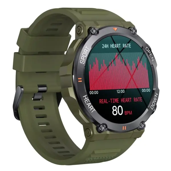 K56PRO Touch Screen Smartwatch. Sejt aktivitetsur med 1.39" IPS-skærm. Jungle Green. - Image 2
