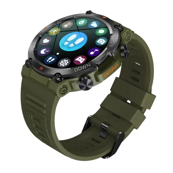 K56PRO Touch Screen Smartwatch. Sejt aktivitetsur med 1.39" IPS-skærm. Jungle Green. - Image 5