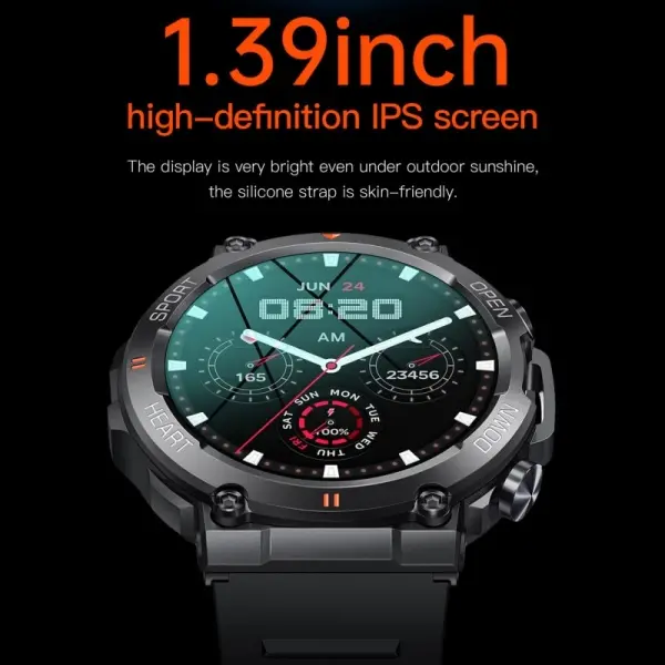 K56PRO Touch Screen Smartwatch. Sejt aktivitetsur med 1.39" IPS-skærm. Jungle Green. - Image 7