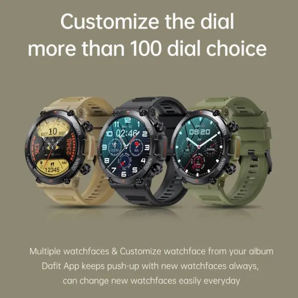 K56PRO Touch Screen Smartwatch. Sejt aktivitetsur med 1.39" IPS-skærm. Jungle Green. - Image 16