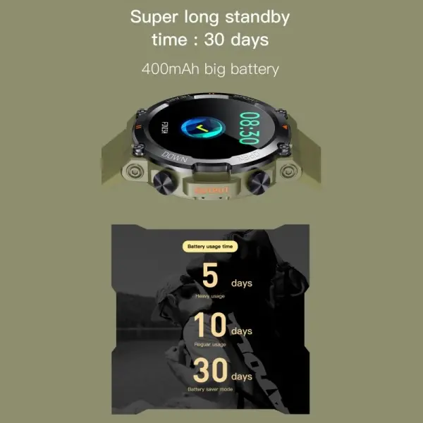 K56PRO Touch Screen Smartwatch. Sejt aktivitetsur med 1.39" IPS-skærm. Jungle Green. - Image 10
