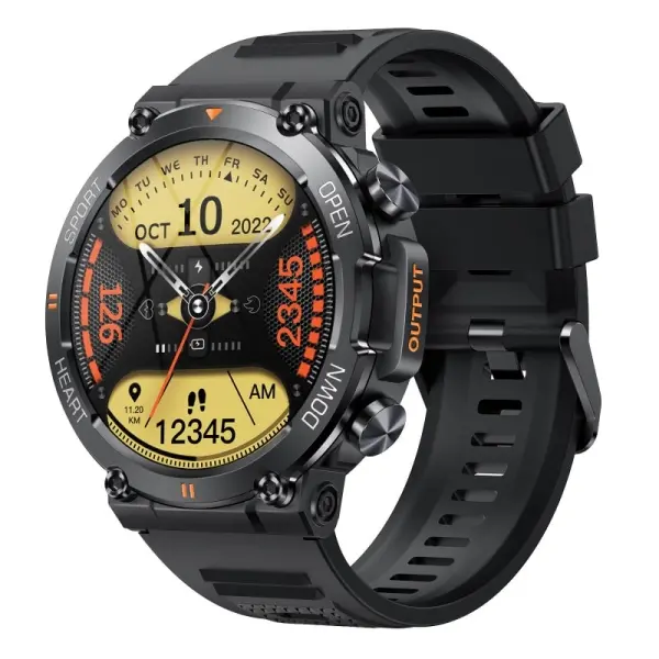 K56PRO Touch Screen Smartwatch. Sejt aktivitetsur med 1.39" IPS-skærm. Sort. - Image 4