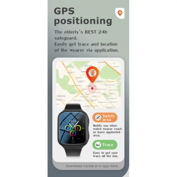K9L GPS Smartwatch med 4G. Smartwatch med Geo-hegn, faldealarm mm. - Image 12