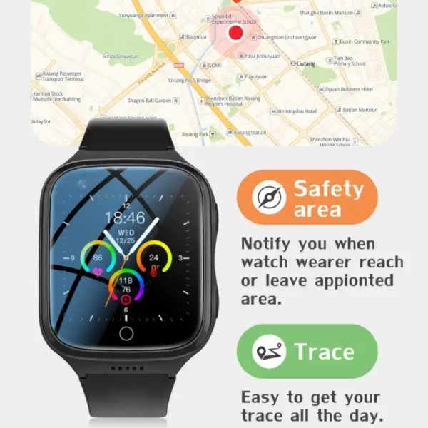 K9L GPS Smartwatch med 4G. Smartwatch med Geo-hegn, faldealarm mm. - Image 9